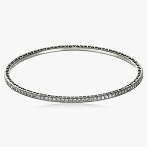 Pandora ALE 925 Oval Bangle Bracelet Twinkling Forever, Clear Cubic Zirconia